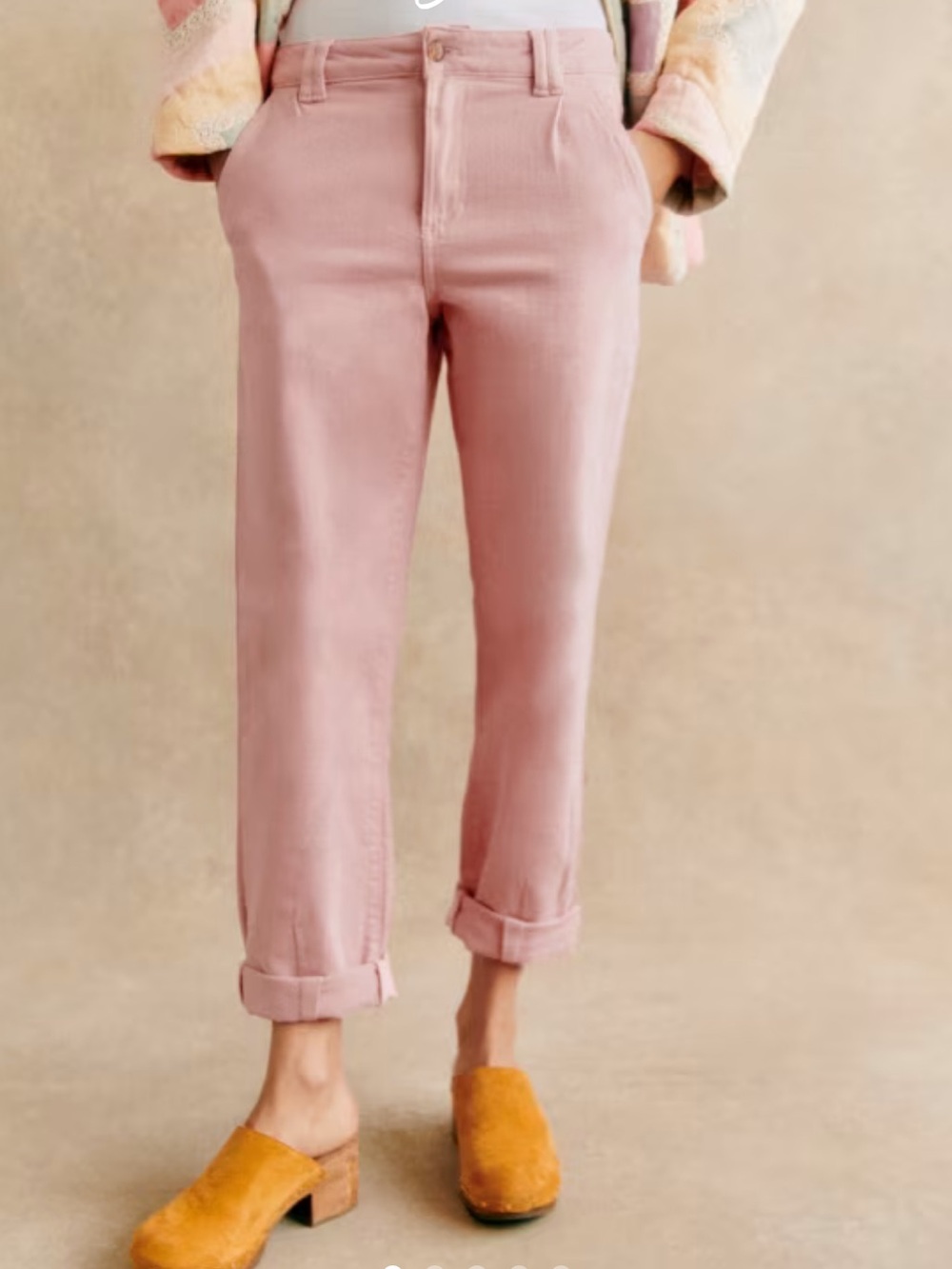 Sezane Manu Blush Pink Trousers Jeans